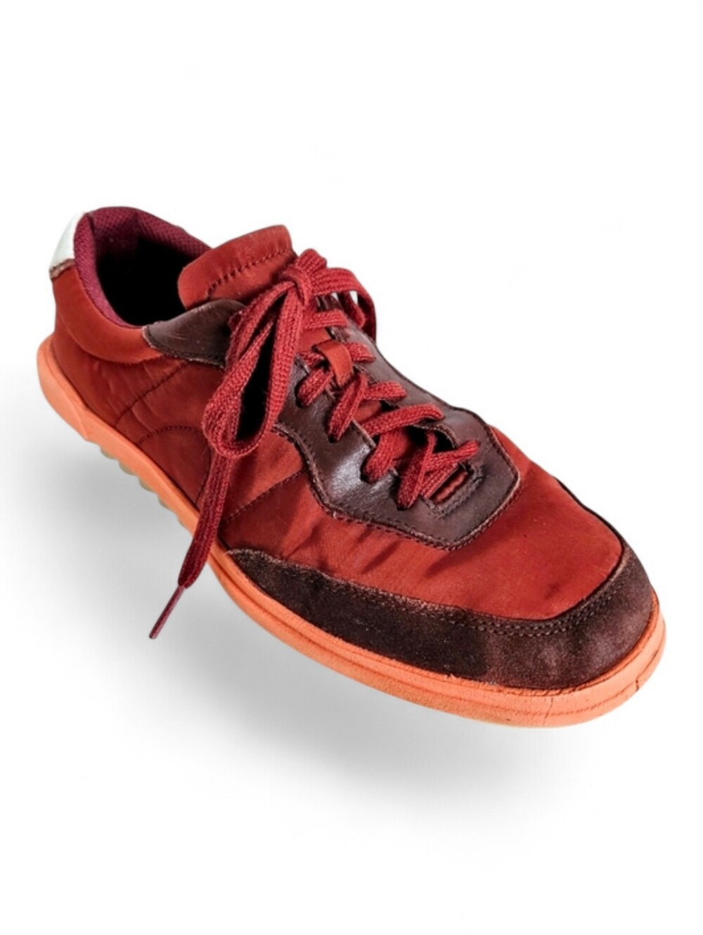 Camper Marges Sneakers EU40 Men's 7 Retro Suede Nylon Runner Burgundy Orange Y2K